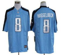 Nike Titans -8 Matt Hasselbeck Light Blue Team Color Stitched NFL Game Jersey