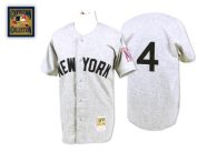 Mitchell And Ness 1939 New York Yankees -4 Lou Gehrig Grey Stitched MLB Jersey