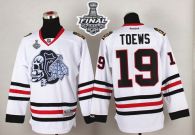 Chicago Blackhawks -19 Jonathan Toews White White Skull 2015 Stanley Cup Stitched NHL Jersey