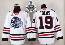 Chicago Blackhawks -19 Jonathan Toews White White Skull 2015 Stanley Cup Stitched NHL Jersey