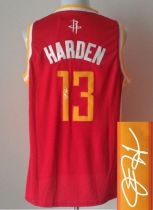 Revolution 30 Autographed Houston Rockets -13 James Harden Red Alternate Stitched NBA Jersey