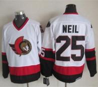 Ottawa Senators -25 Chris Neil White CCM Throwback Stitched NHL Jersey