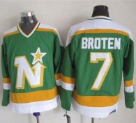 Dallas Stars -7 Neal Broten Stitched Green CCM Throwback NHL Jersey