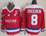 Washington Capitals -8 Alex Ovechkin Red CCM Throwback Stitched NHL Jersey