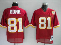 Mitchell and Ness Redskins -81 Art Monk Stitched Red 50TH Anniversary NFL Jersey