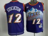 Utah Jazz -12 John Stockton Purple Throwback Stitched NBA Jersey