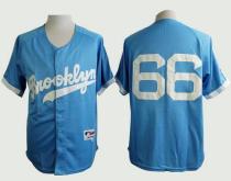 Los Angeles Dodgers -66 Yasiel Puig Light Blue Cooperstown Stitched MLB Jersey