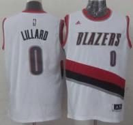 Portland Trail Blazers -0 Damian Lillard White Home Stitched NBA Jersey