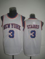 New York Knicks -3 John Starks White Throwback Stitched NBA Jersey