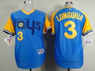 Tampa Bay Rays #3 Evan Longoria Light Blue 1988 Turn Back The Clcok Stitched MLB Jersey