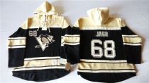Pittsburgh Penguins -68 Jaromir Jagr Black Sawyer Hooded Sweatshirt Stitched NHL Jersey