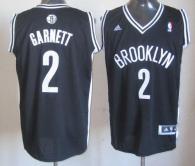 Revolution 30 Brooklyn Nets -2 Kevin Garnett Black Road Stitched NBA Jersey