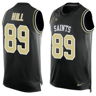 Nike Saints -89 Josh Hill Black Team Color Stitched NFL Limited Tank Top Jersey