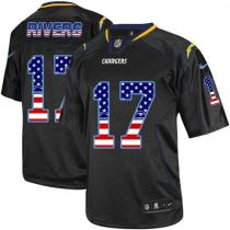 Nike San Diego Chargers #17 Philip Rivers Black Men‘s Stitched NFL Elite USA Flag Fashion Jersey