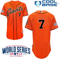 San Francisco Giants #7 Gregor Blanco Orange Alternate Cool Base W 2014 World Series Patch Stitched