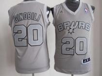 San Antonio Spurs -20 Manu Ginobili Grey Big Color Fashion Stitched NBA Jersey