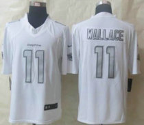 Nike Miami Dolphins -11 Mike Wallace White NFL Limited Platinum Jersey