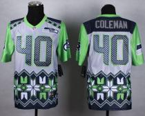 Nike Seattle Seahawks #40 Derrick Coleman Grey Men's Stitched NFL Elite Noble Fashion Jersey