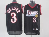 Philadelphia 76ers -3 Allen Iverson Black Stitched NBA Jersey