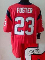 Nike Houston Texans -23 Arian Foster Red Alternate Mens Stitched NFL Elite Autographed Jersey