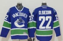 Vancouver Canucks -22 Daniel Sedin Blue Stitched NHL Jersey