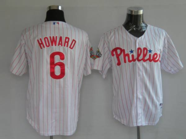 Philadelphia Phillies #6 Ryan Howard Stitched White Red Strip MLB Jersey