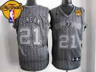 San Antonio Spurs -21 Tim Duncan Grey Static Fashion Finals Patch Stitched NBA Jersey