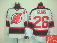 Autographed New Jersey Devils -26 Patrik Elias White Road Stitched NHL Jersey