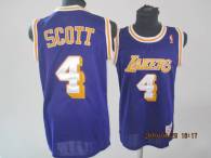 Los Angeles Lakers -4 Byron Scott Stitched Purple Throwback NBA Jersey