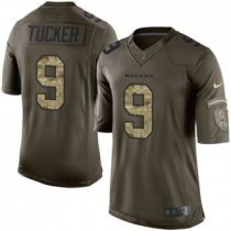 Nike Baltimore Ravens -9 Justin Tucker Green Stitched NFL Limited Salute to Service Jersey