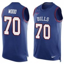 Nike Buffalo Bills -70 Eric Wood Royal Blue Team Color Stitched NFL Limited Tank Top Jersey