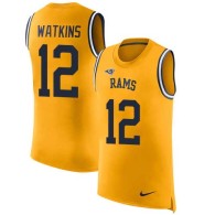 Nike Rams -12 Sammy Watkins Gold Stitched NFL Limited Rush Tank Top Jersey