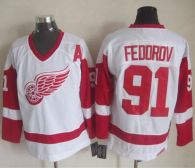 Detroit Red Wings -91 Sergei Fedorov White CCM Throwback Stitched NHL Jersey