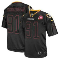 Nike Redskins -91 Ryan Kerrigan Lights Out Black With 80TH Patch Stitched NFL Elite Jersey