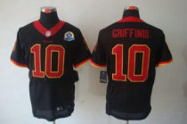 Nike Redskins -10 Robert Griffin III Black With Hall of Fame 50th Patch Stitched NFL Elite Jersey