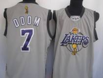 Los Angeles Lakers -7 Lamar Odom Grey 2010 Finals Commemorative Stitched NBA Jersey