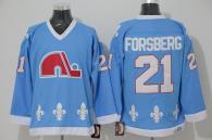 Nordiques -21 Peter Forsberg Light Blue CCM Throwback Stitched NHL Jersey