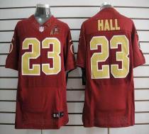 Nike Washington Redskins -23 DeAngelo Hall Red(Gold Number) 80TH Patch Men's Stitched NFL Elite Jers