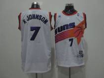 Phoenix Suns -7 Kevin Johnson White Swingman Throwback Stitched NBA Jersey