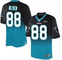 Nike Carolina Panthers -88 Greg Olsen BlackBlue Stitched NFL Elite Fadeaway Fashion Jersey