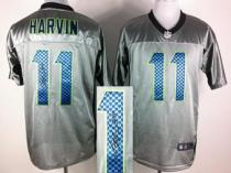 Nike Seattle Seahawks #11 Percy Harvin Elite Grey Shadow Men's Stitched NFL Autographed Jersey