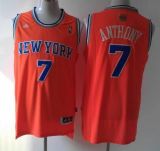 Revolution 30 New York Knicks -7 Carmelo Anthony Orange Alternate Stitched NBA Jersey