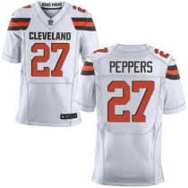 Nike Browns -27 Jabrill Peppers White Stitched NFL New Elite Jersey