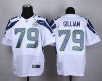 Nike Seattle Seahawks #79 Garry Gilliam White Super Bowl XLIX Men's Stitched NFL Elite Jersey