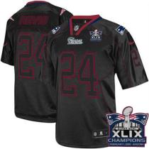 Nike New England Patriots -24 Darrelle Revis Lights Out Black Super Bowl XLIX Champions Patch Mens S