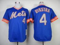 Mitchell And Ness 1983 New York Mets -4 Lenny Dykstra Blue Throwback Stitched MLB Jersey
