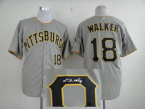 MLB Pittsburgh Pirates #18 Neil Walker Stitched Grey Cool Base Autographed Jersey