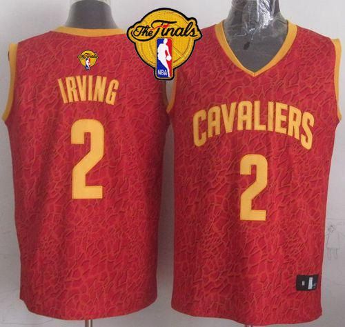 Cleveland Cavaliers -2 Kyrie Irving Red Crazy Light The Finals Patch Stitched NBA Jersey