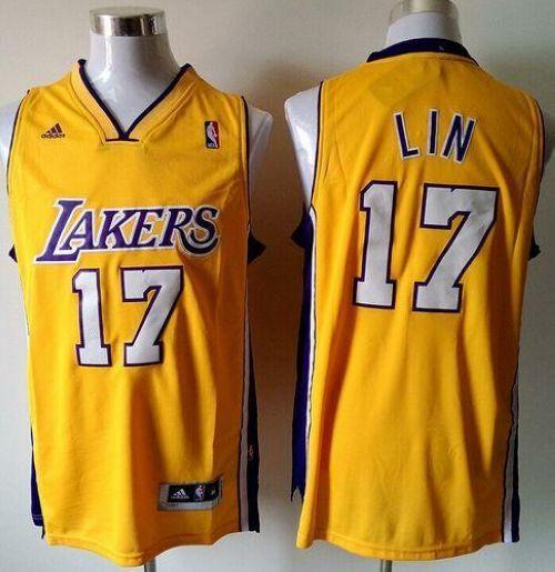 Revolution 30 Los Angeles Lakers #17 Jeremy Lin Gold Stitched Youth NBA Jersey