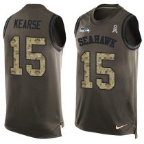 Nike Seahawks -15 Jermaine Kearse Green Stitched NFL Limited Salute To Service Tank Top Jersey